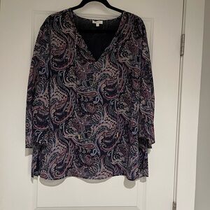 Laura plus lined blouse, long sleeves with elasticated sleeves